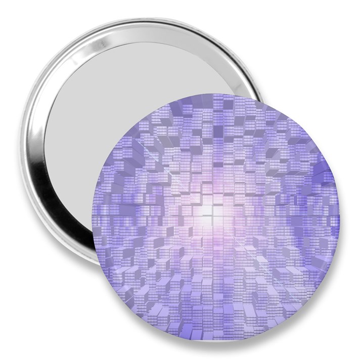 Purple Cubic Typography 3  Handbag Mirror