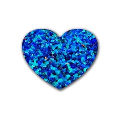 Colorful Blue Pebbles Drink Coasters 4 Pack (heart) 