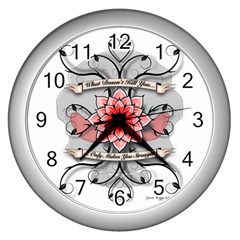 What Doesn t Kill You Wall Clock (silver) by BlackLabelDesigns