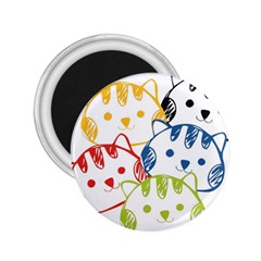 Kawaii Cat Faces 2 25  Button Magnet by hajisdream