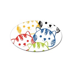 Kawaii Cat Faces Sticker 100 Pack (oval) by hajisdream