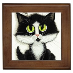 Tuxedo Cat Framed Tile by AmyLynBihrle