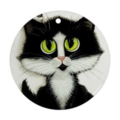 Tuxedo Cat Ornament (round) by AmyLynBihrle