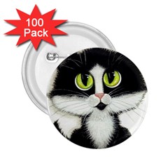 Tuxedo Cat By Bihrle 2 25  Button (100 Pack) by AmyLynBihrle