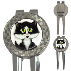 Tuxedo Cat By Bihrle Golf Pitchfork & Ball Marker by AmyLynBihrle