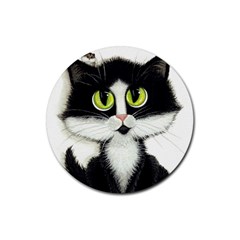 Tuxedo Cat By Bihrle Drink Coaster (round) by AmyLynBihrle