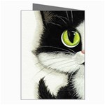 Tuxedo Cat by BiHrLe Greeting Card (8 Pack) Right