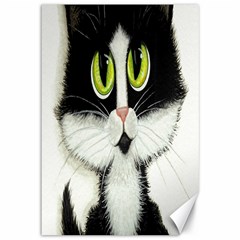 Tuxedo Cat By Bihrle Canvas 12  X 18  (unframed)