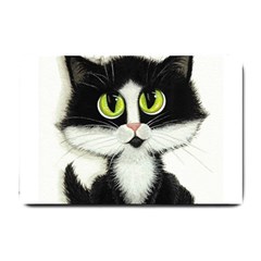 Tuxedo Cat By Bihrle Small Door Mat by AmyLynBihrle