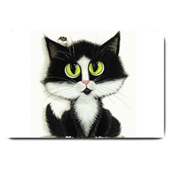 Tuxedo Cat By Bihrle Large Door Mat by AmyLynBihrle