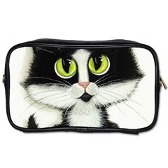 Tuxedo Cat By Bihrle Travel Toiletry Bag (one Side) by AmyLynBihrle