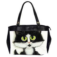 Tuxedo Cat By Bihrle Oversize Office Handbag (two Sides) by AmyLynBihrle