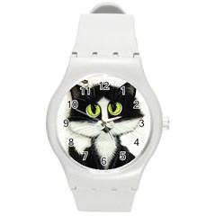 Tuxedo Cat By Bihrle Plastic Sport Watch (medium) by AmyLynBihrle