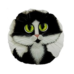 Tuxedo Cat By Bihrle 15  Premium Round Cushion 