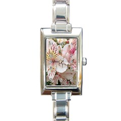 Flower Alstromeria Rectangular Italian Charm Watch by ADIStyle