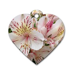 Flower Alstromeria Dog Tag Heart (two Sided) by ADIStyle