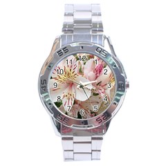 Flower Alstromeria Stainless Steel Watch (men s) by ADIStyle