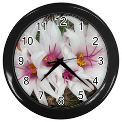 Bloom Cactus  Wall Clock (Black)