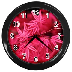 Red Autumn Wall Clock (Black)