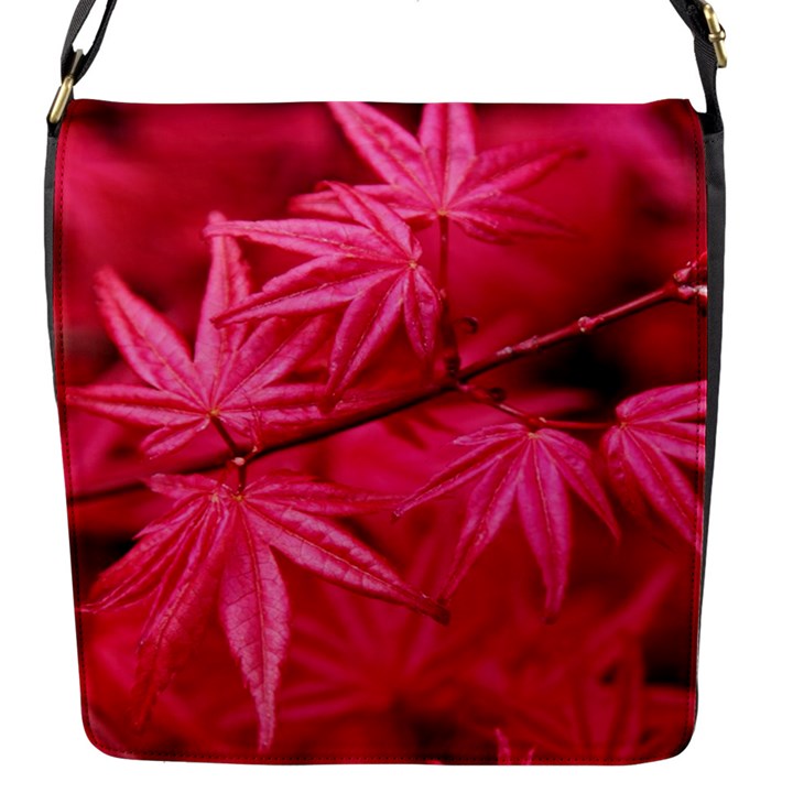 Red Autumn Flap closure messenger bag (Small)