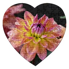 Dahlia Garden  Jigsaw Puzzle (heart) by ADIStyle