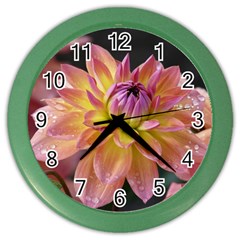 Dahlia Garden  Wall Clock (color) by ADIStyle