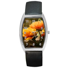 Flowers Butterfly Tonneau Leather Watch by ADIStyle