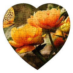 Flowers Butterfly Jigsaw Puzzle (Heart)