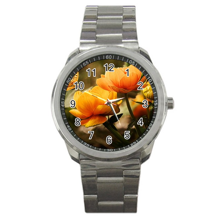 Flowers Butterfly Sport Metal Watch