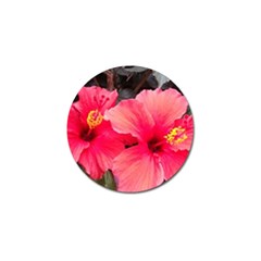 Red Hibiscus Golf Ball Marker 4 Pack