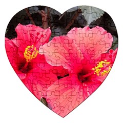 Red Hibiscus Jigsaw Puzzle (heart) by ADIStyle