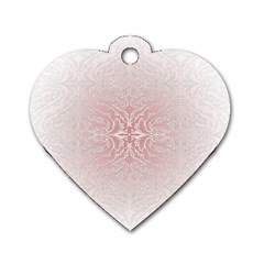 Elegant Damask Dog Tag Heart (one Sided) 