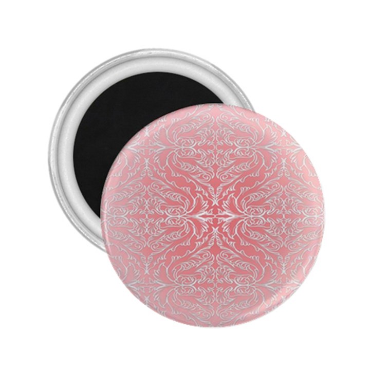 Pink Elegant Damask 2.25  Button Magnet