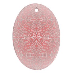 Pink Elegant Damask Oval Ornament