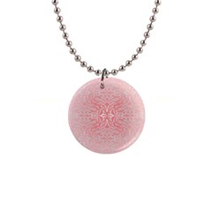 Pink Elegant Damask Button Necklace by ADIStyle