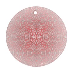 Pink Elegant Damask Round Ornament (two Sides) by ADIStyle