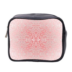 Pink Elegant Damask Mini Travel Toiletry Bag (two Sides) by ADIStyle