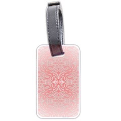 Pink Elegant Damask Luggage Tag (two Sides) by ADIStyle