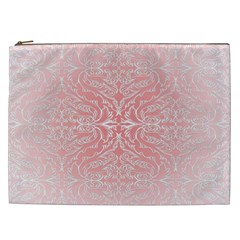 Pink Elegant Damask Cosmetic Bag (xxl) by ADIStyle