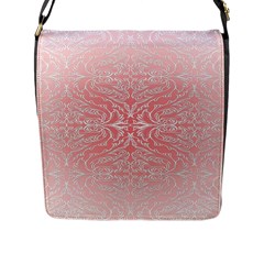 Pink Elegant Damask Flap Closure Messenger Bag (large) by ADIStyle