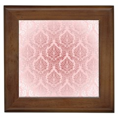 Luxury Pink Damask Framed Ceramic Tile by ADIStyle