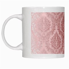 Luxury Pink Damask White Coffee Mug by ADIStyle