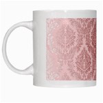 Luxury Pink Damask White Coffee Mug Left