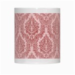 Luxury Pink Damask White Coffee Mug Center