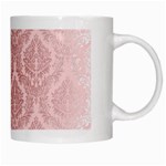 Luxury Pink Damask White Coffee Mug Right