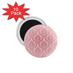 Luxury Pink Damask 1 75  Button Magnet (10 Pack) by ADIStyle