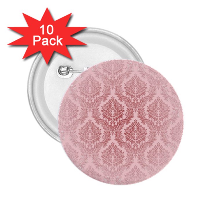 Luxury Pink Damask 2.25  Button (10 pack)