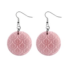 Luxury Pink Damask Mini Button Earrings by ADIStyle