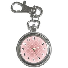 Luxury Pink Damask Key Chain & Watch