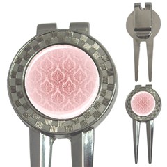 Luxury Pink Damask Golf Pitchfork & Ball Marker by ADIStyle